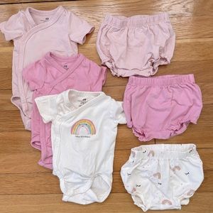 H&M Newborn Baby Bundle - 3 Matching Sets